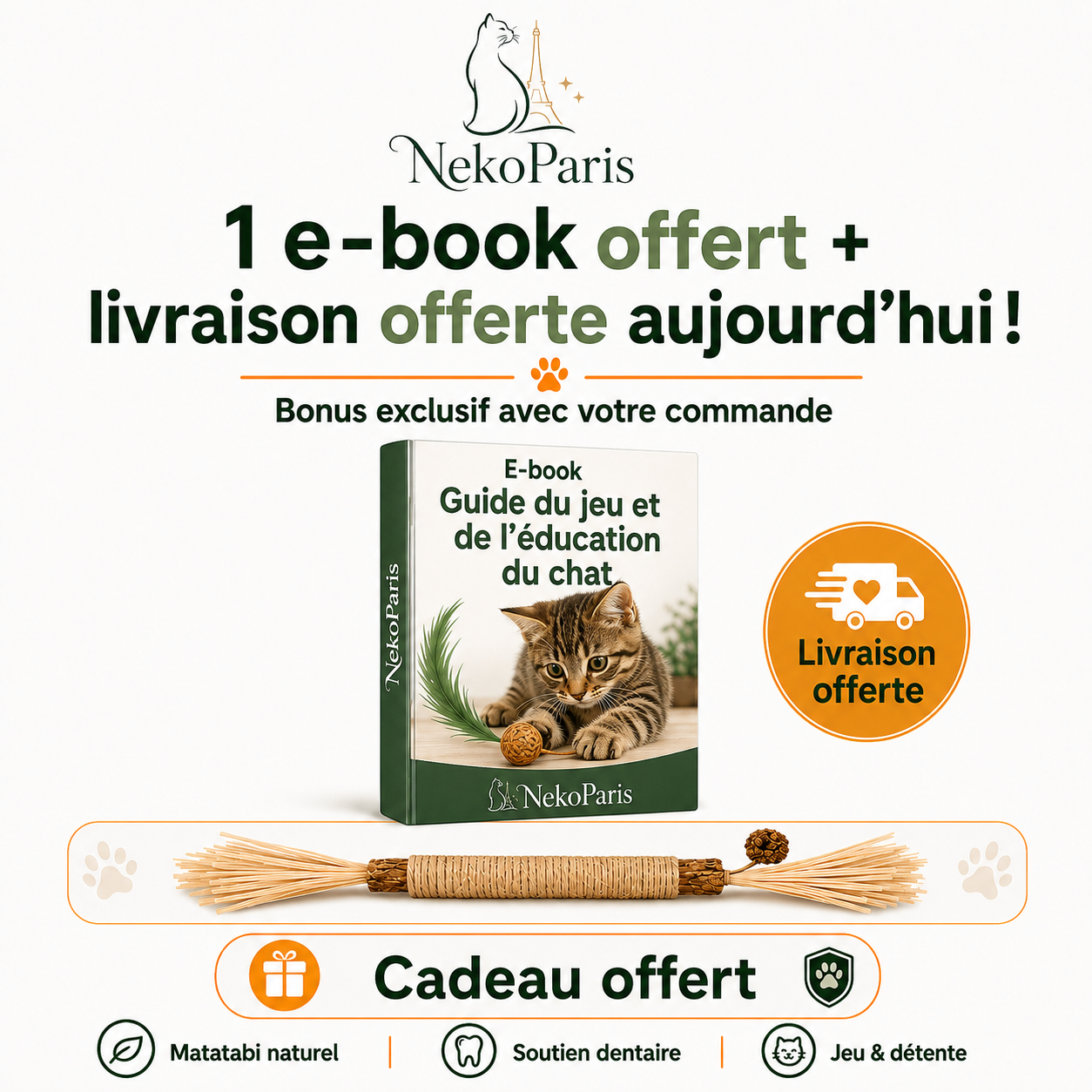 Neko Paris™ - Jouet en Matatabi 100% Organique pour Chats