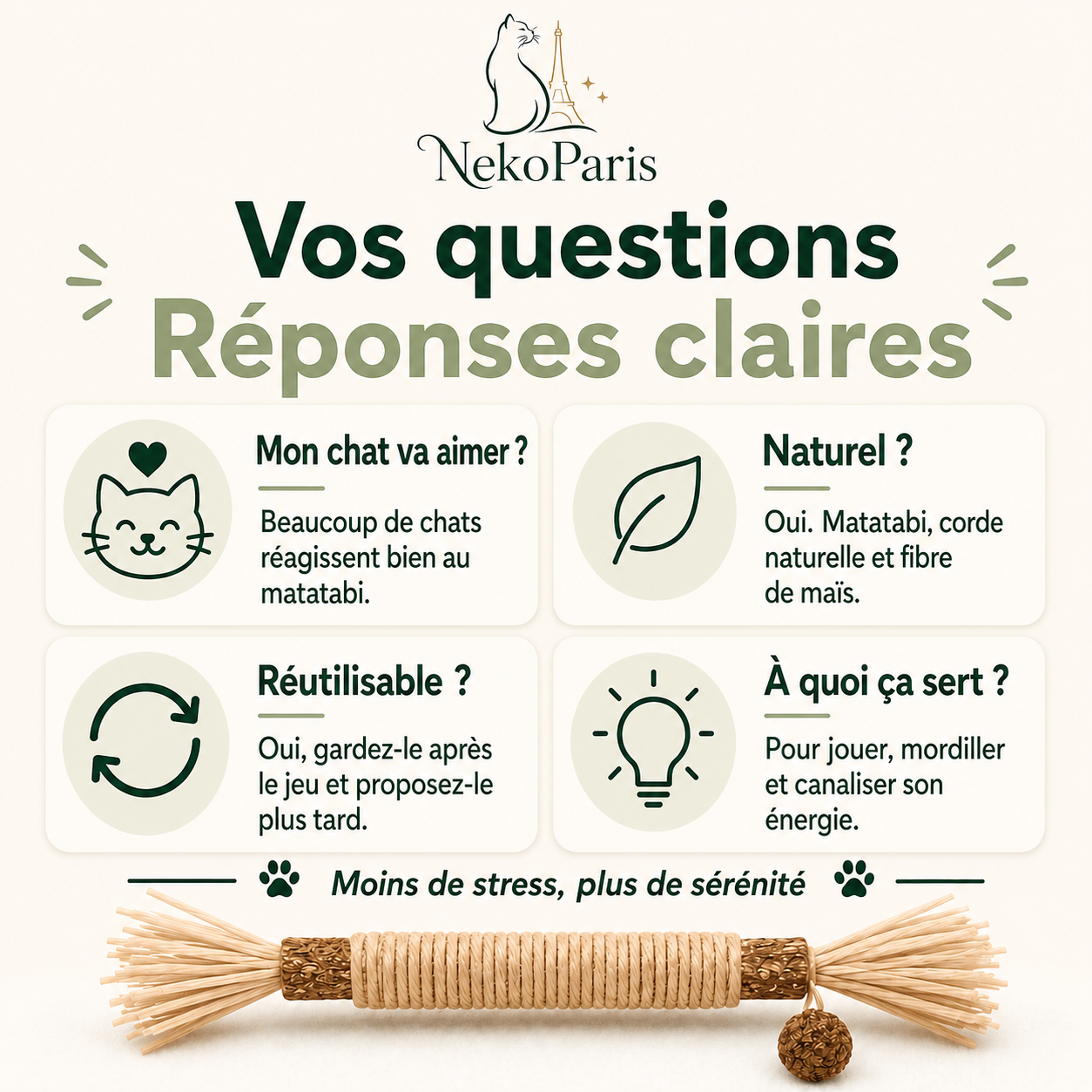 Neko Paris™ - Jouet en Matatabi 100% Organique pour Chats