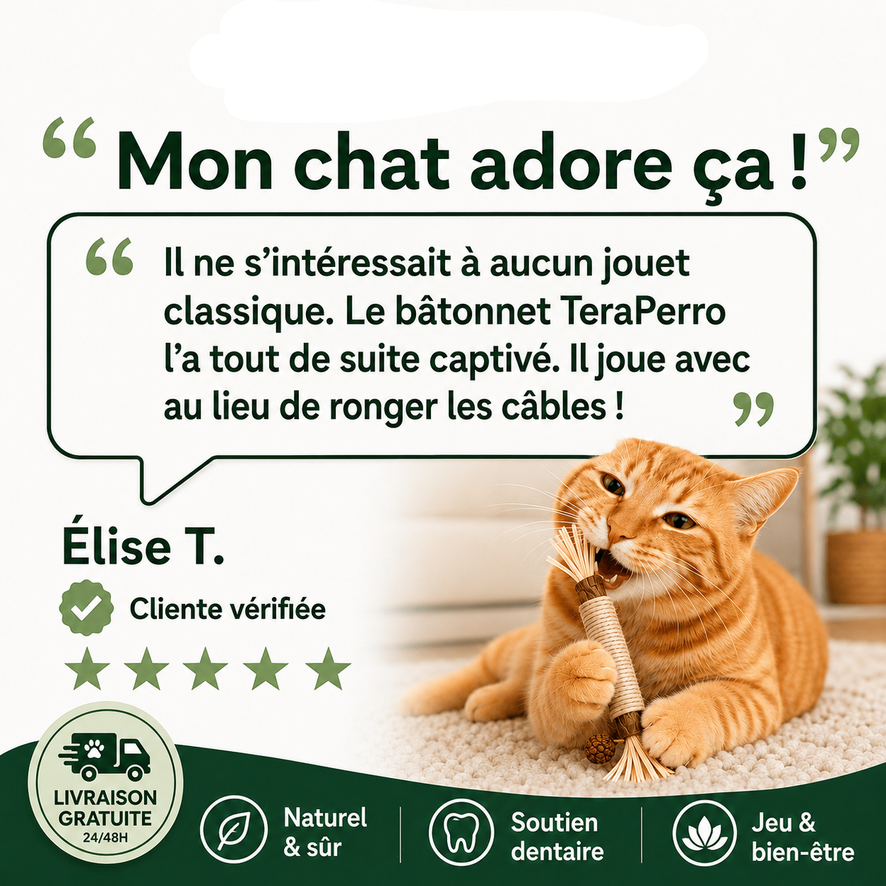 Neko Paris™ - Jouet en Matatabi 100% Organique pour Chats